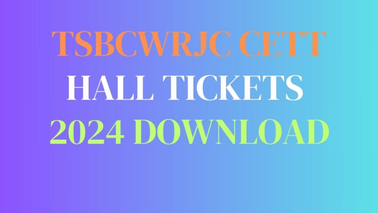 TSBCWRJC Hall Ticket 2024 Download